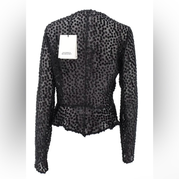 ISABEL MARANT SZ 40 | US 8
Ulietta metallic devoré-velvet blouse black NWT - Picture 5 of 9